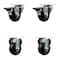 Service Caster 3'' Phenolic Wheel Swivel Top Plate Caster Set with 2 Posi Brakes 2 Rigid, 4PK SCC-20S314-PHR-PLB-2-R-2 - alternate 1